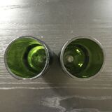 Paire de soliflores vert bouteille