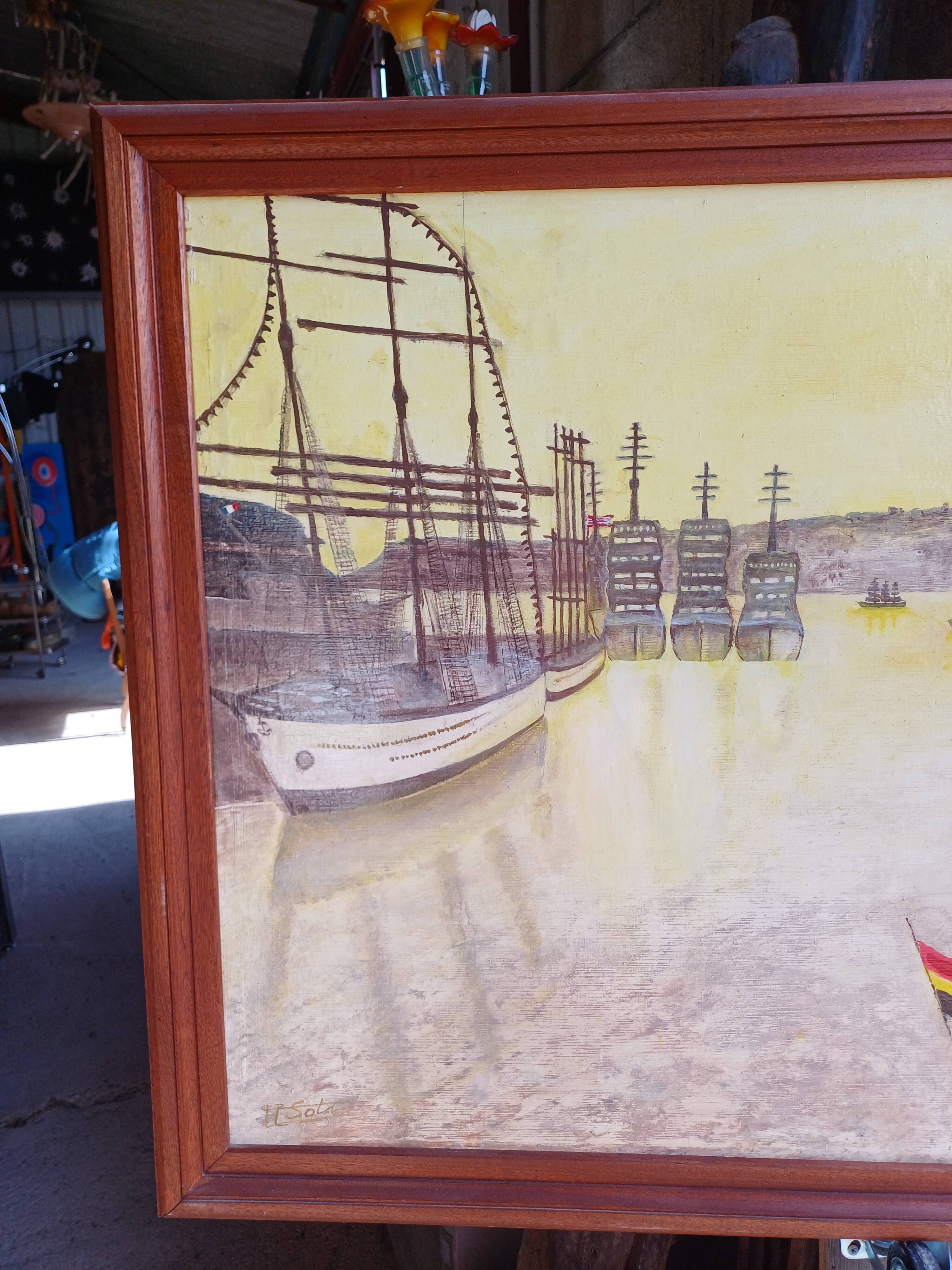 Oil on marine panel by henry sola