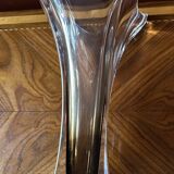 Smoky crystal designer vase, Murano Sommerso style, vintage, 1970s