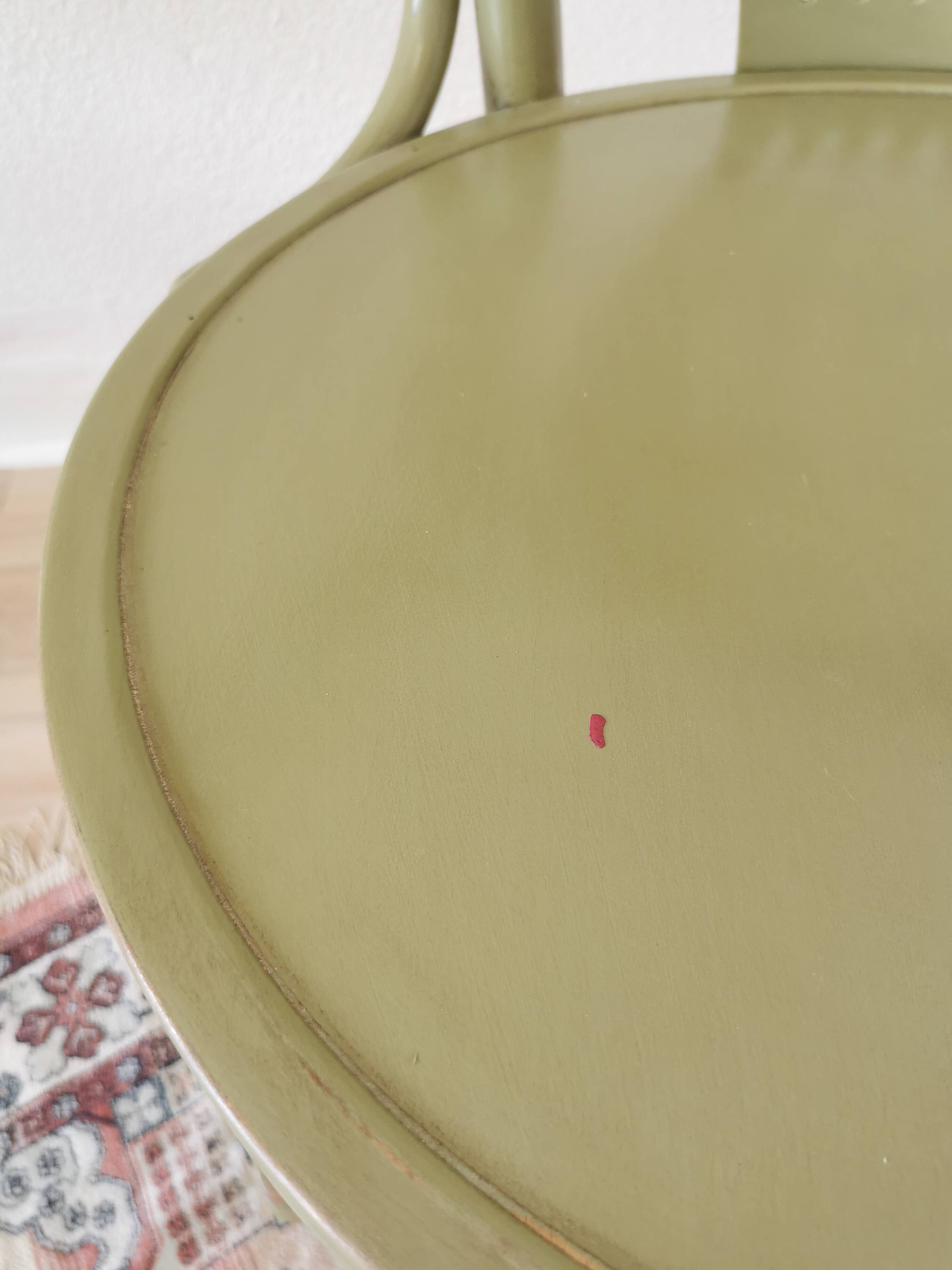 Vintage Thonet Style Bentwood Swivel Chair - Olive Green Retro Armchair