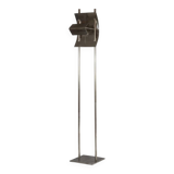 Geometric floor lamp in silver metal. 1980s.