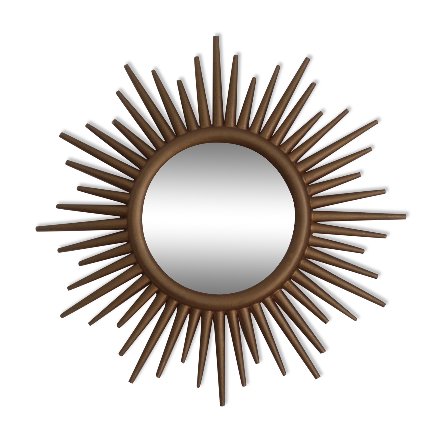 GOLDEN WOODEN SUN MIRROR