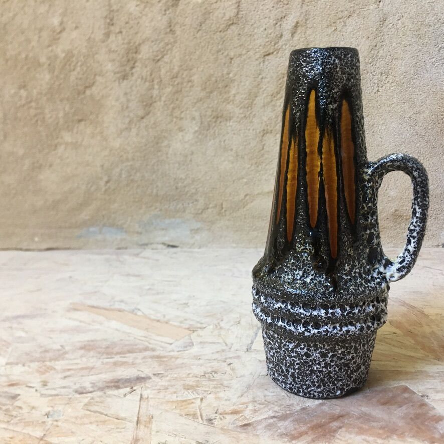 Flamed vase - West german fat lava