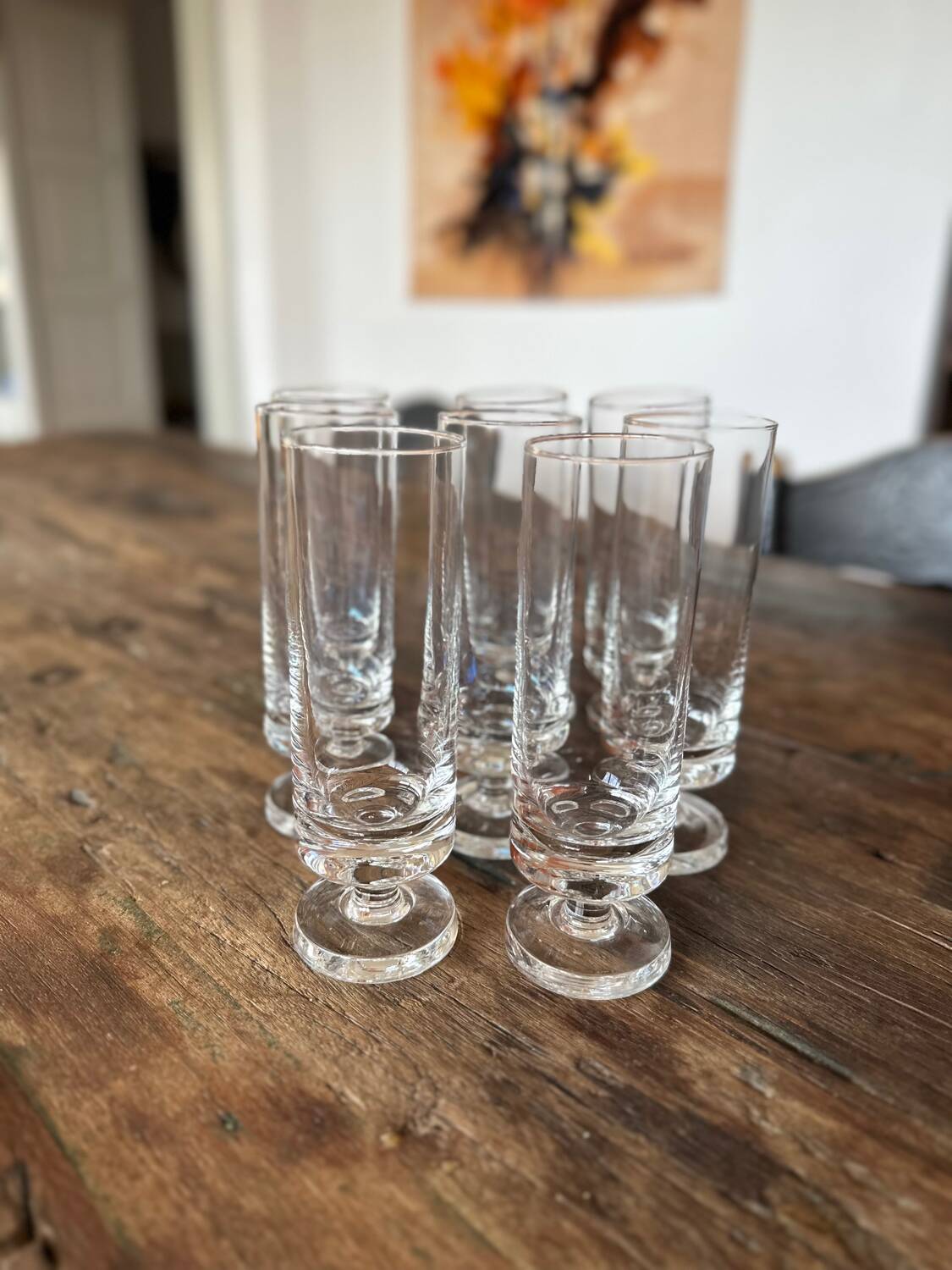 Sleek, designer champagne glasses