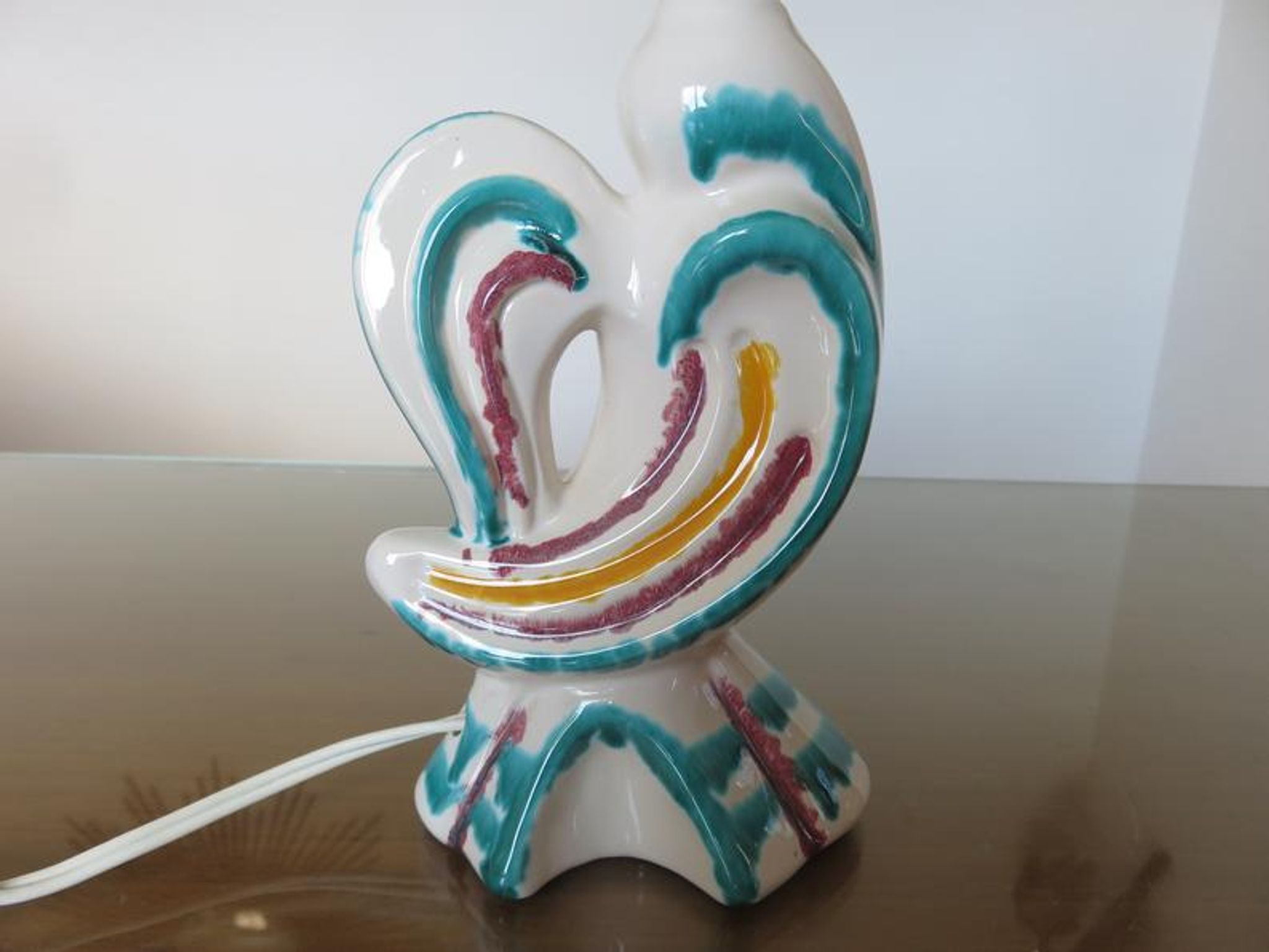 Pair of zoomorphic ceramic lamp feet 60s