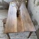 Table de ferme chêne pieds fuseaux 1950