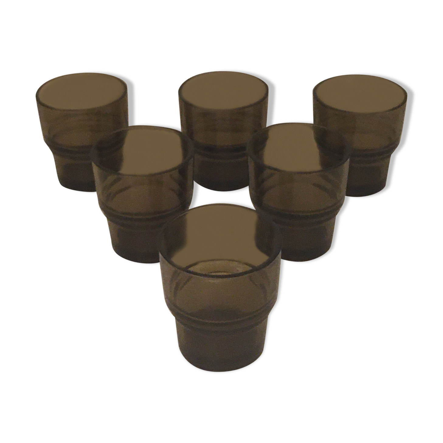 Lot 6 glasses stacking 70s