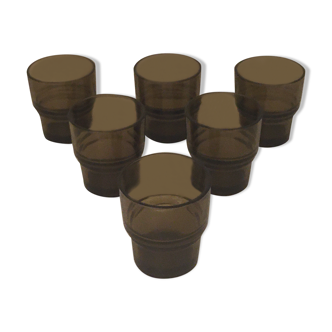 Lot 6 glasses stacking 70s