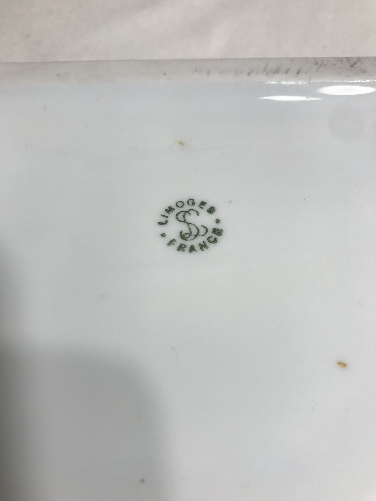 Old porcelain limoges stamp, signature sylvie 93 vintage ashtray