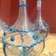 18th Century Italian Murano Clear Glass and Blue Trimmed Blown Glass Bottle
