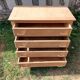 Commode 4 tiroirs pieds compas chêne bois brut