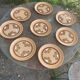 8 vintage Sarreguemines stoneware flower pattern dinner plates, France