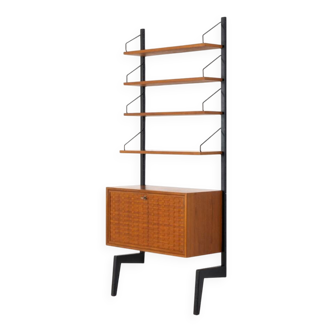 Rare Poul Cadovius standing wall-unit with bar (Denmark, 1960s).