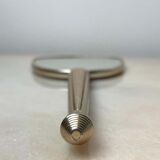 Toiletry set - metal and silk brush and hand mirror England from the 50s