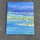 Mountain and lake landscape tableau – Canvas painting signed Tuller 2012