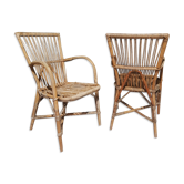 Paire de fauteuils rotin d'Audoux & Minnet