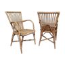 Pair of Audoux & Minnet rattan armchairs