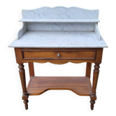 Dressing table, vintage console in white marble