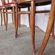 Ensemble de 6 chaises de salle à manger vintage en bois courbé :  des années 1970, revêtement rouge