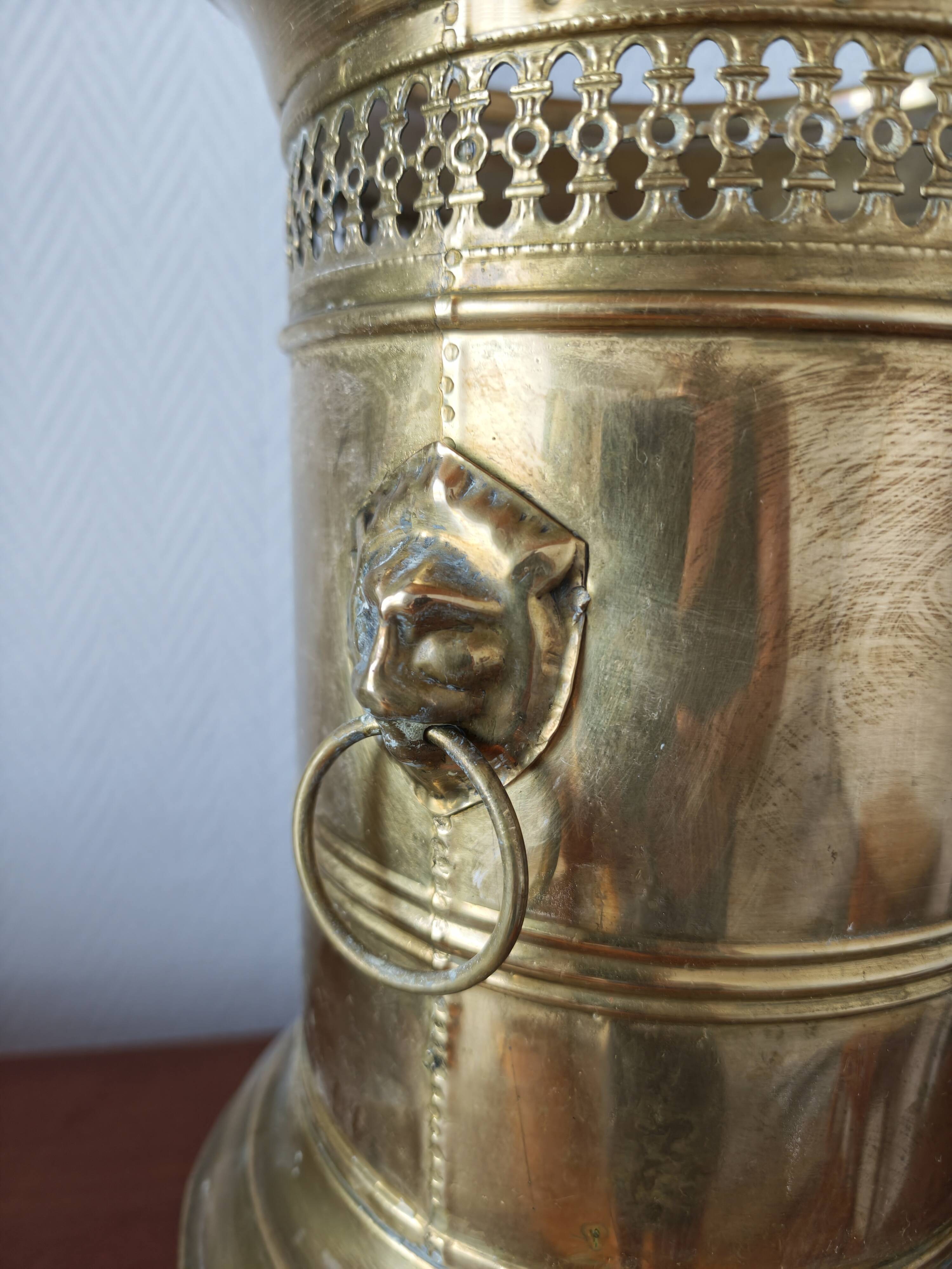 Vintage brass umbrella stand