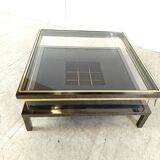 Table basse vintage coulissante en verre, 1970