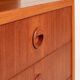 Swedish teak bookcase with writing desk, 1960s