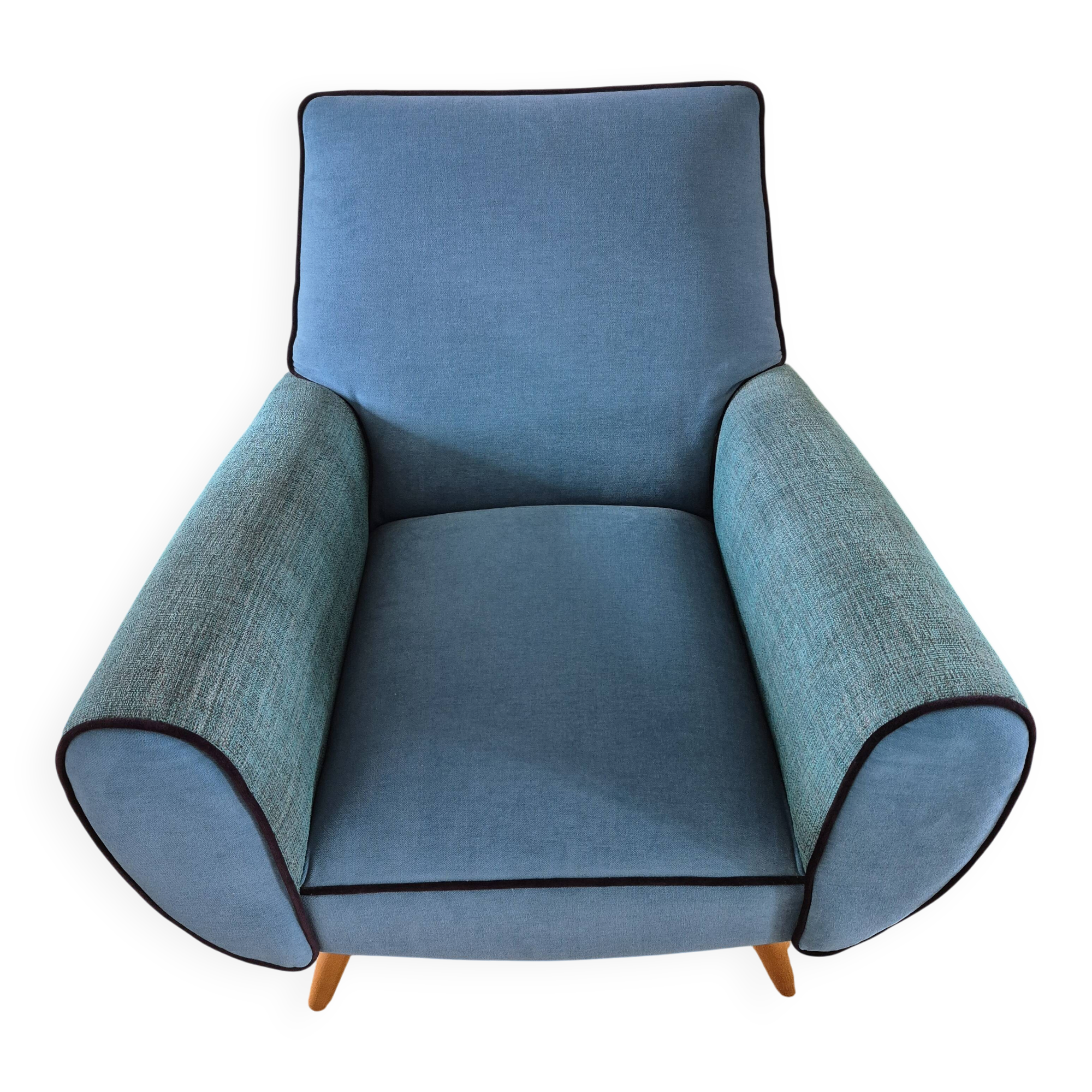 Fauteuil club bleu canard