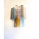 Lot de 4 Appliques Murales Multicolores "Carrées" en Verre de Style Murano
