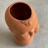 Vintage terracotta kids head vase