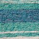 Handwoven recycled cotton rug - Turquoise and white