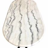Oval marble and cast iron bistro table