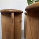 Set of 4 oak stools from the 1950s, constructivist style.