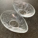 Duo of glass avocado cups
