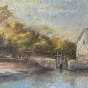 Tableau "Moulin à mer" BretagneA. Perriez (?) HST