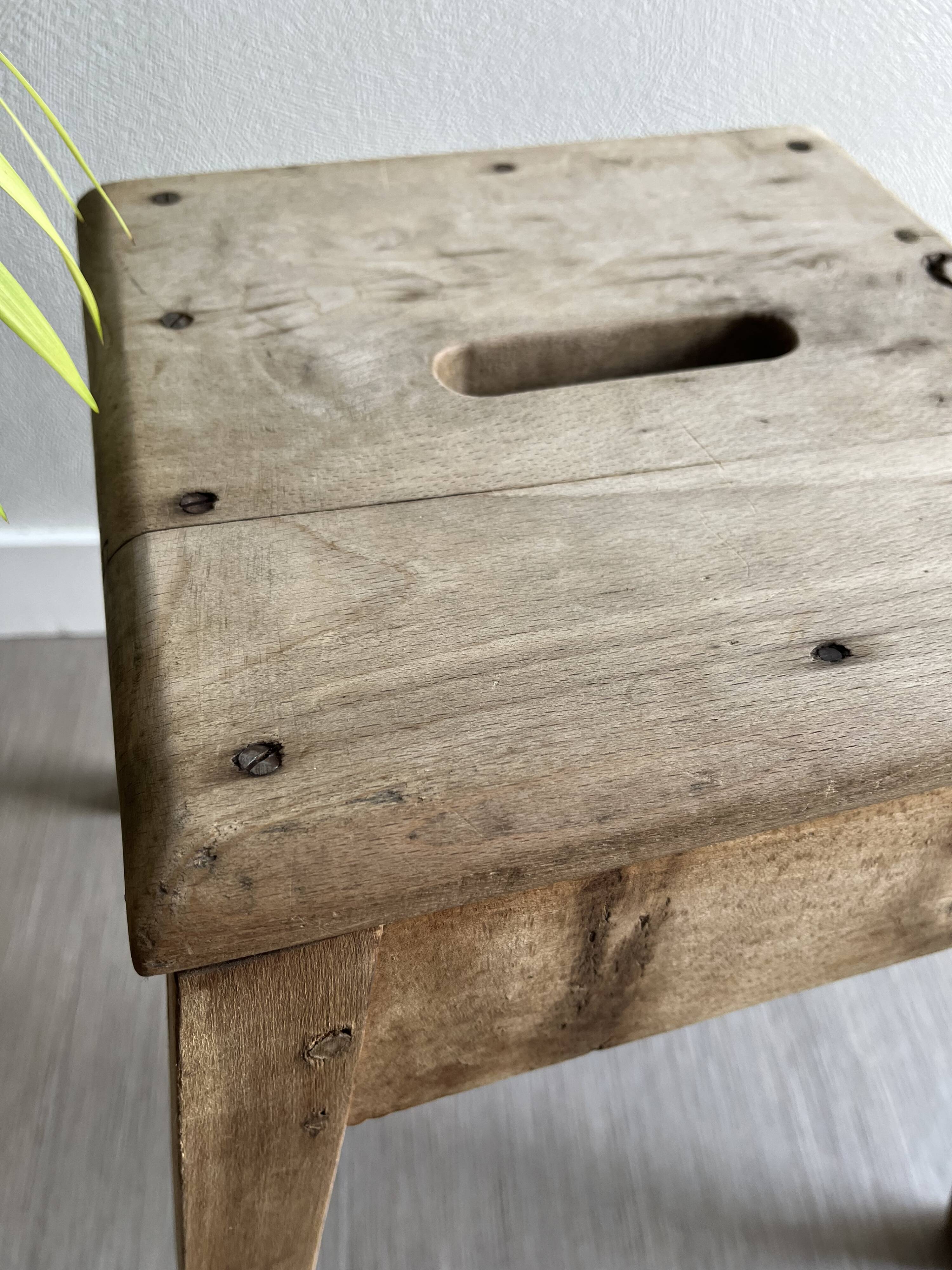 Old wooden workshop stool