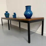 Large coffee table / modernist side table in wood and metal an60
