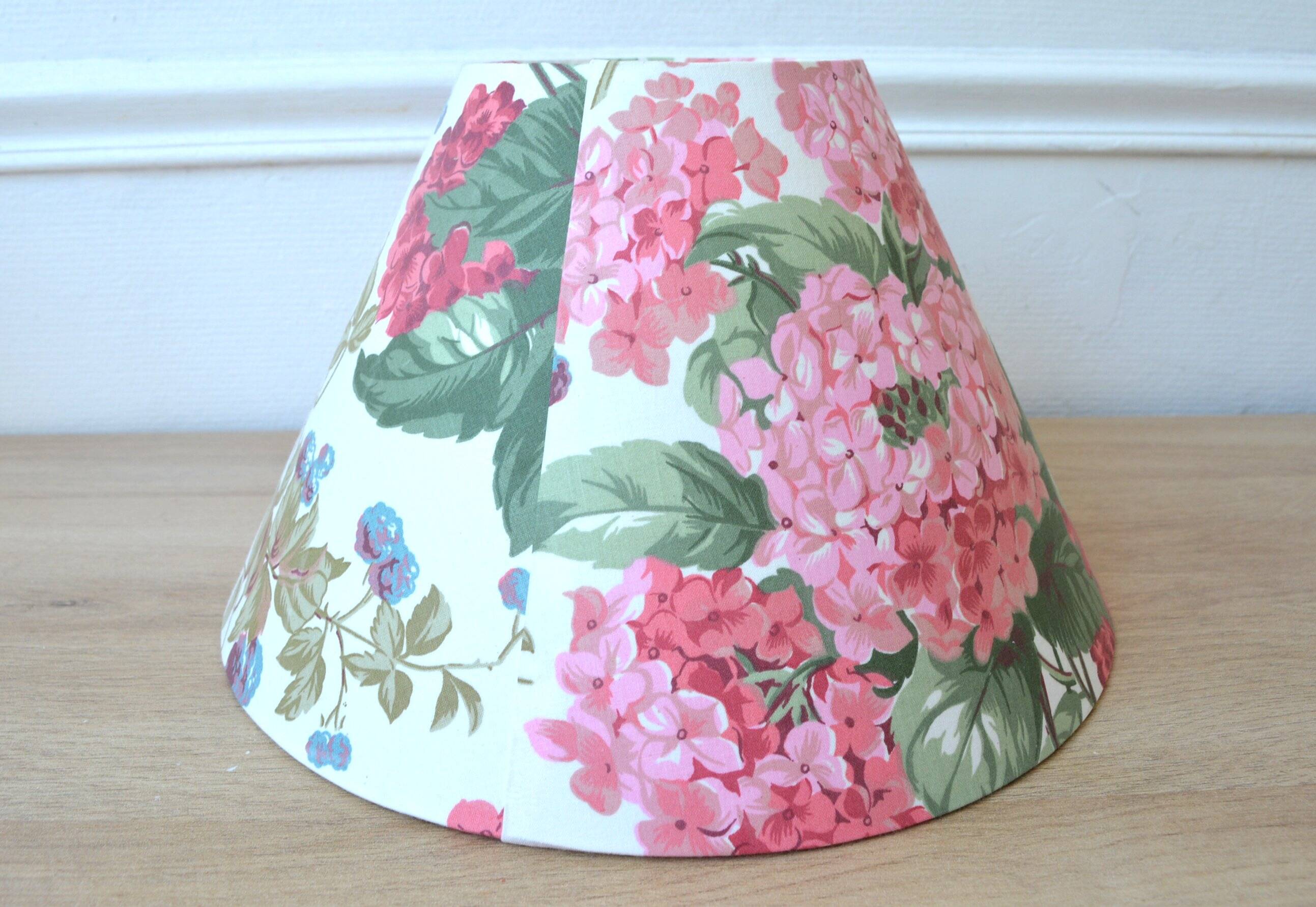 Vintage English hydrangea fabric lampshade