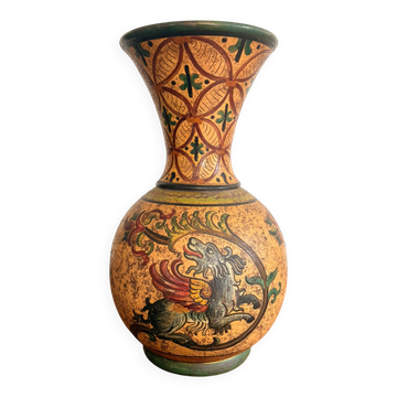 Vase vintage en céramique Montopoli Italia sgraffito, Toscane