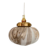 Art Deco suspension in marbled opaline