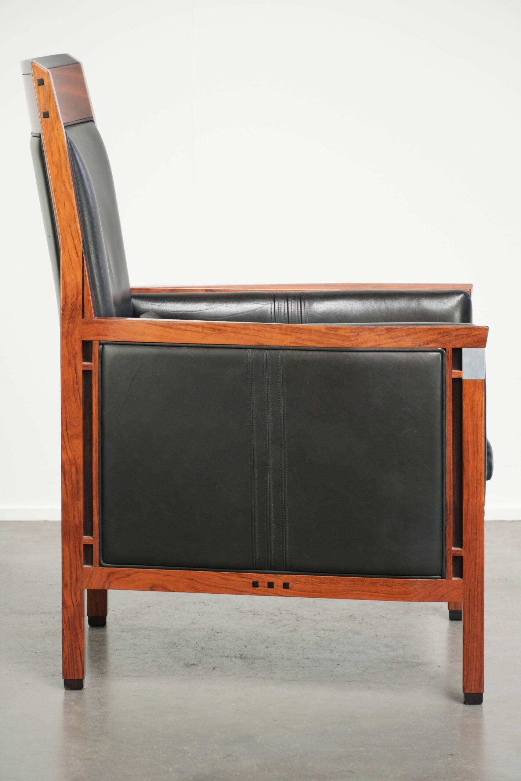Stylish cowhide Art Deco design armchair