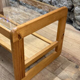 Coffee table in pine and glass Regain 1980