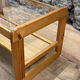 Coffee table in pine and glass Regain 1980