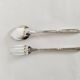 Children's silver cutlery, 1 fork and 1 spoon Saint Médard