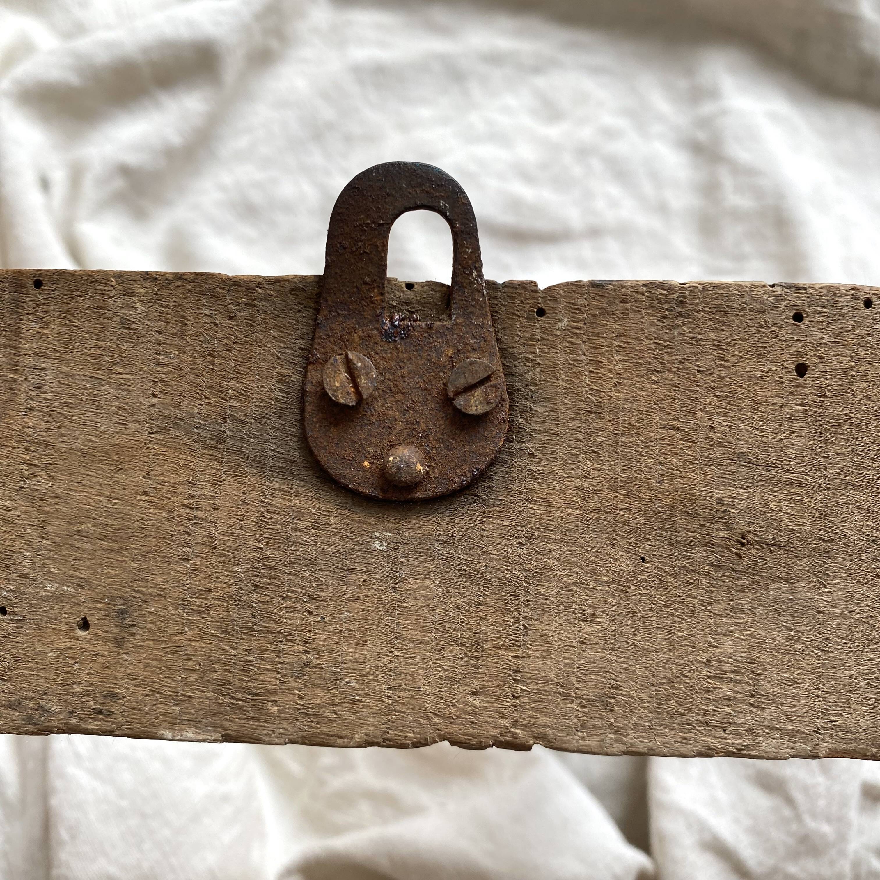 Antique turned wood wall coat rack