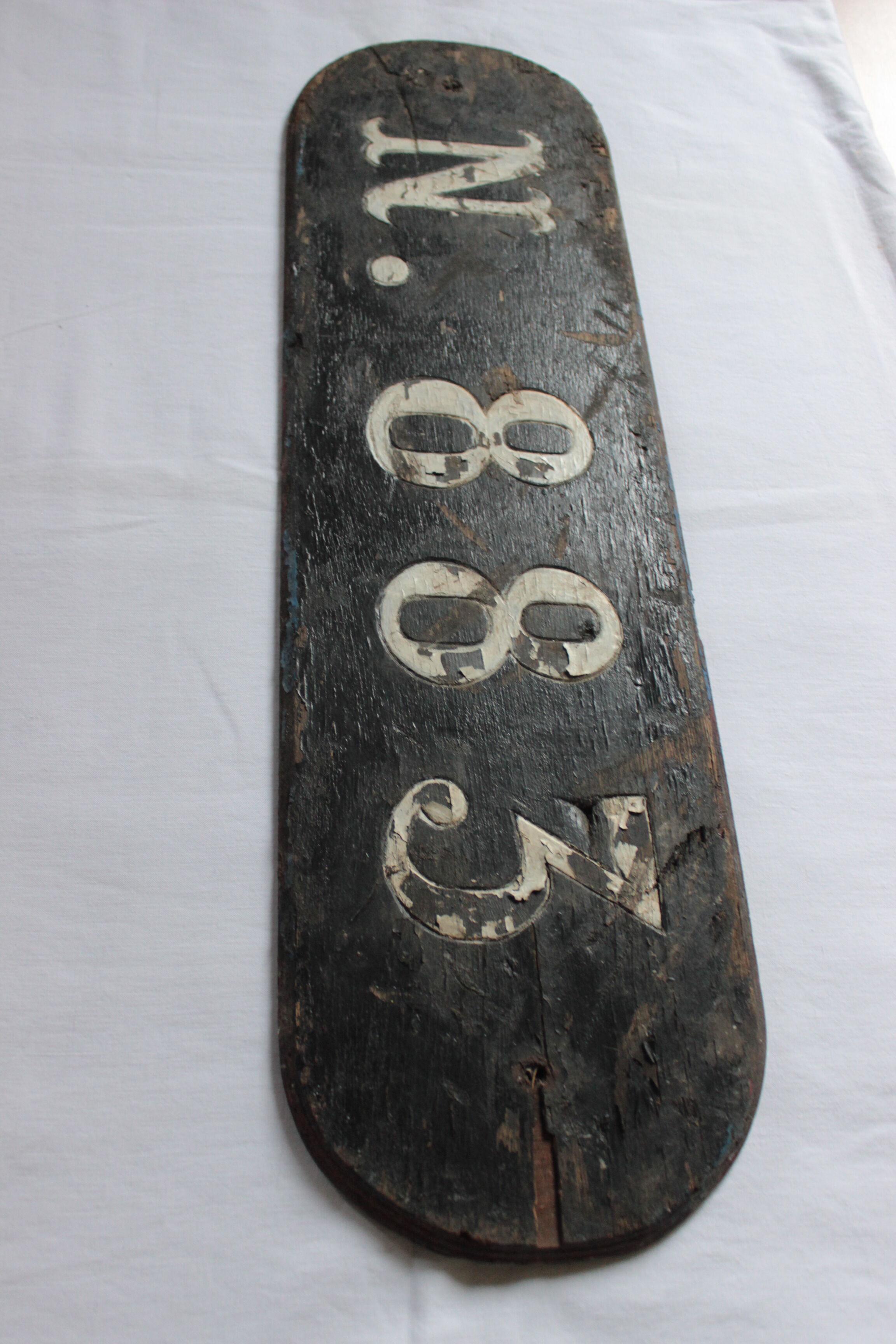 Old boat license plate