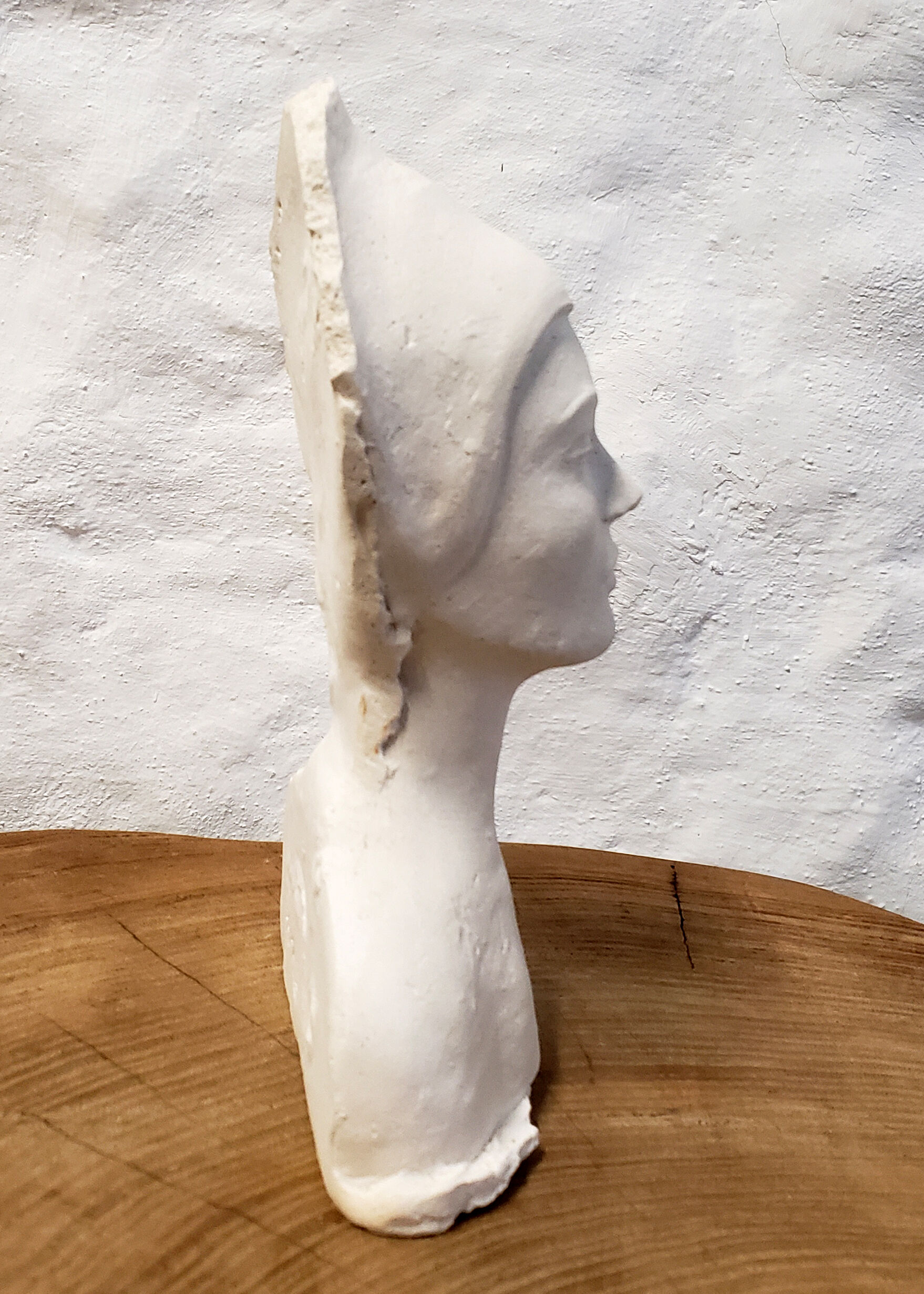 Woman bust in plaster
