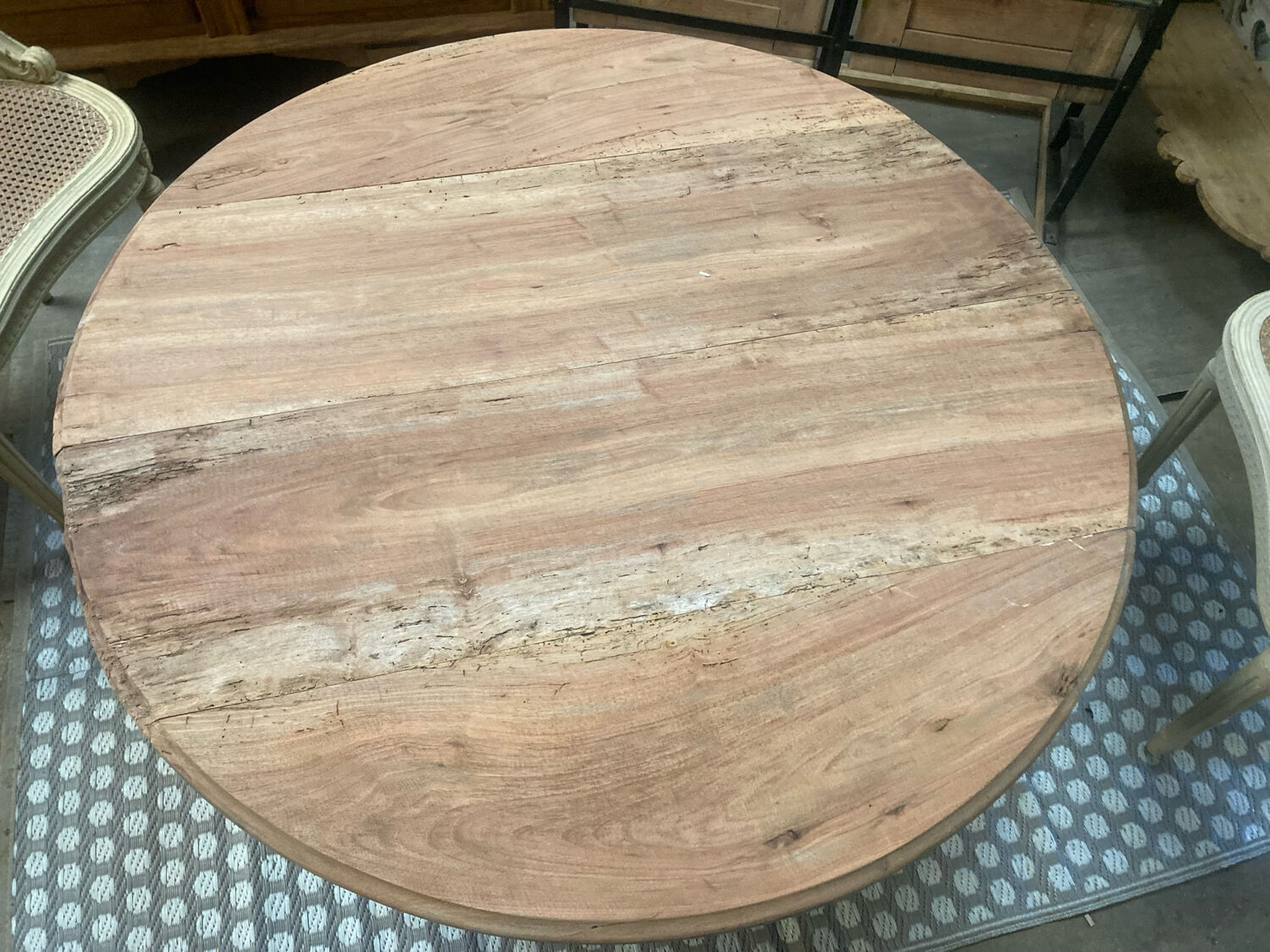 Round farmhouse coffee table