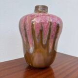 Art Deco pink glazed stoneware vase