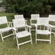 6 fauteuils de jardin bois vintage pliant