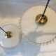 Duo of hanging lamps in opaline